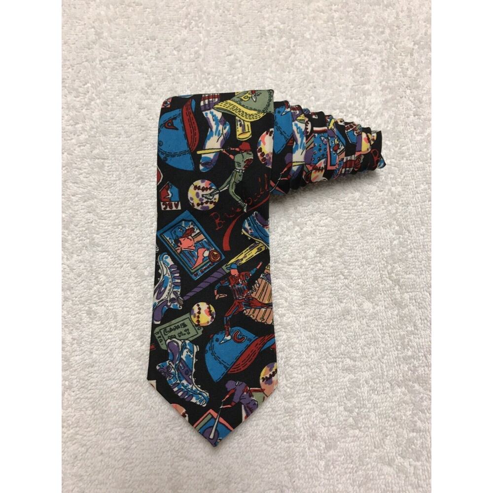 Next Exit Baseball Novelty Mens Tie Necktie 100% Polyester